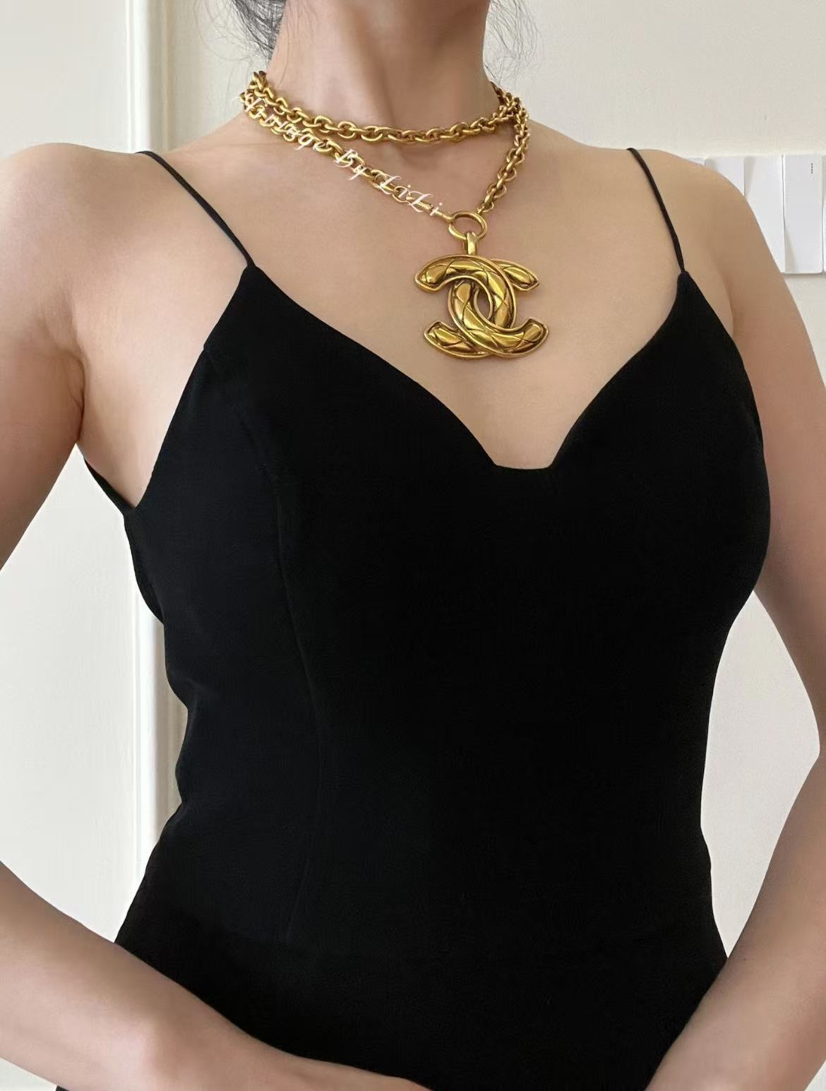 CHANEL Matelassé Coco Mark Necklace GM