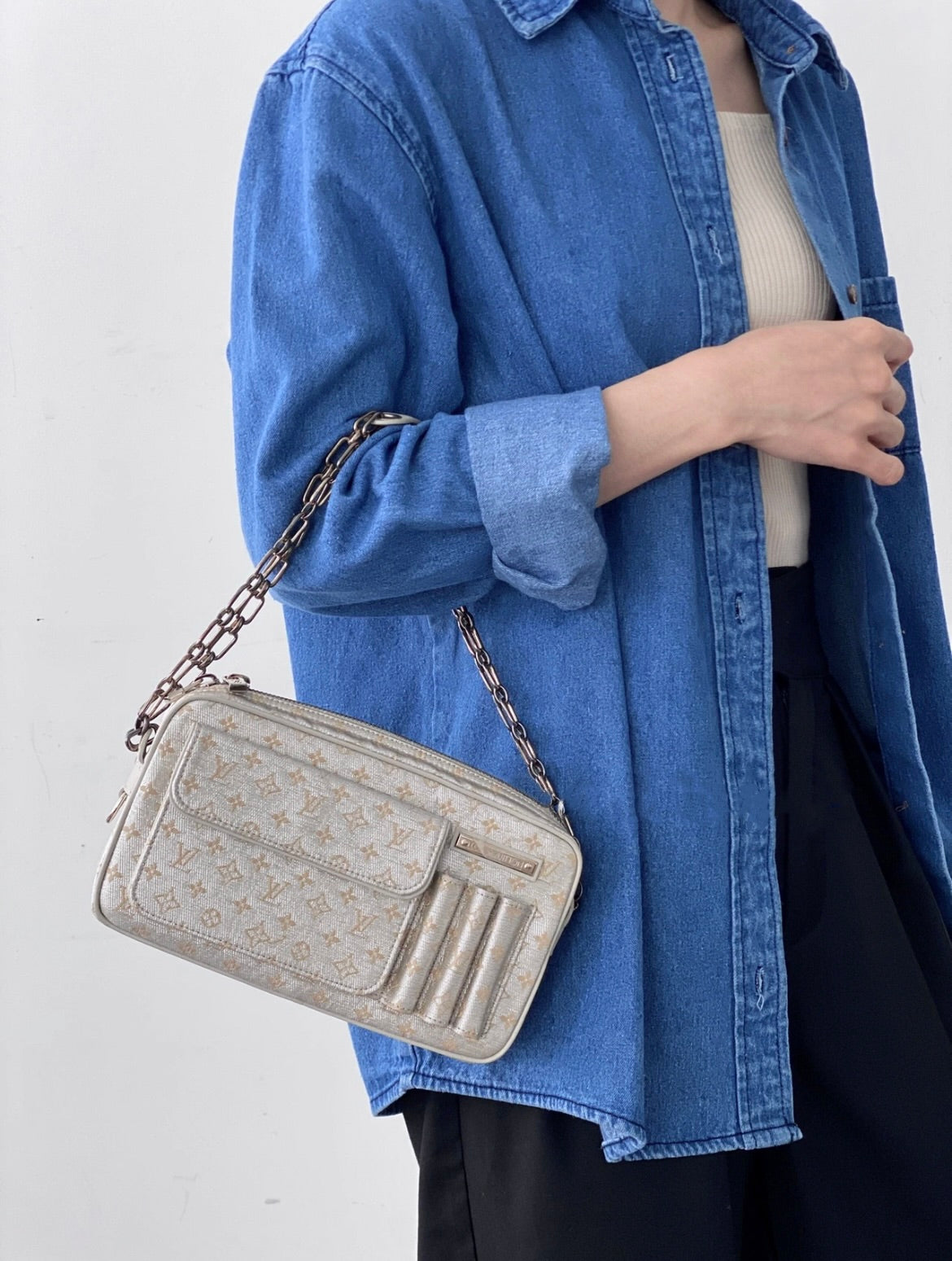 稀有☆☆☆正品 二手路易威登 2002FW 系列 Monogram Miniran Shine Macenna M92362 Goal Do