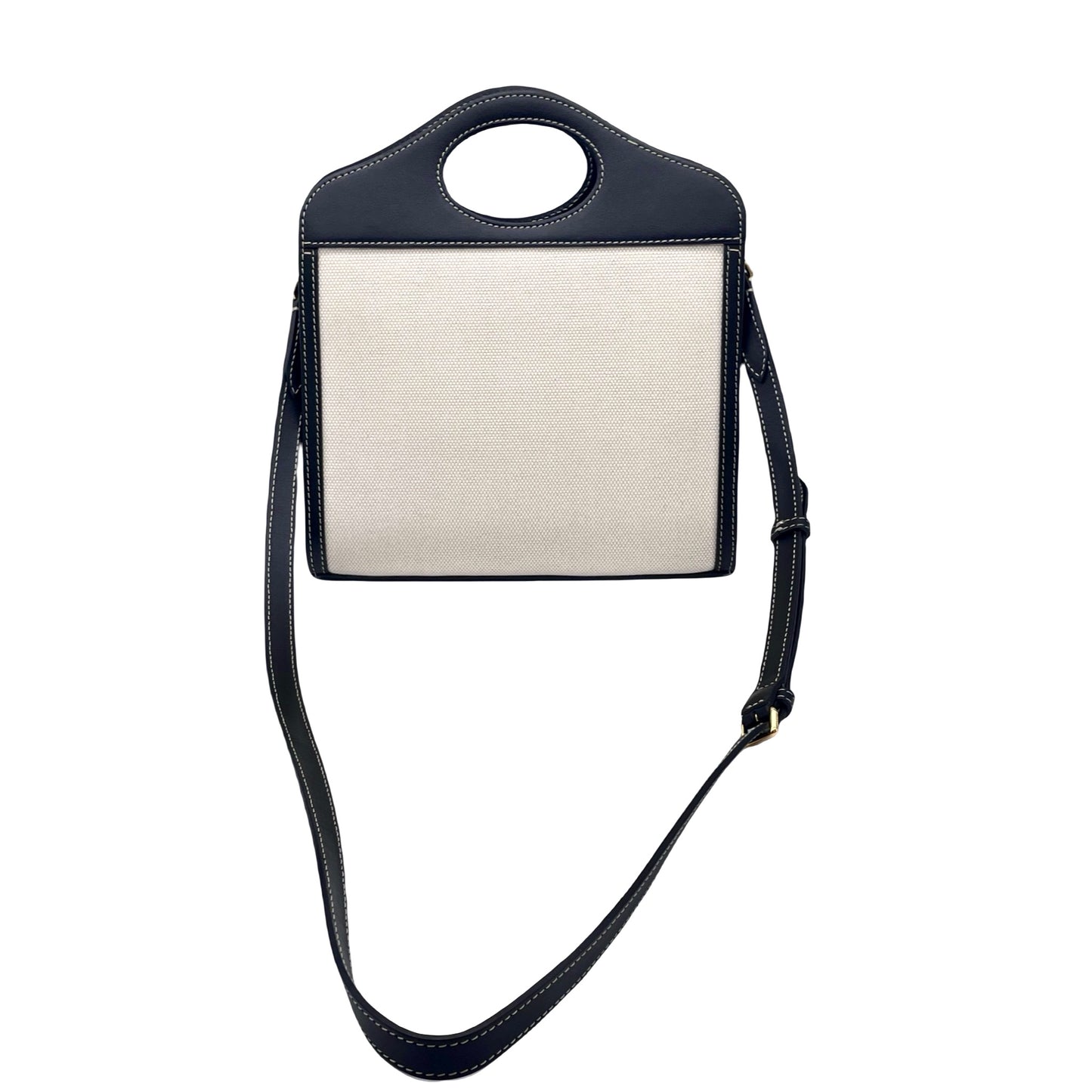 BURBERRY logo迷你口袋包2way手提包斜挎单肩-黑色米色【未使用，参考价213,400】