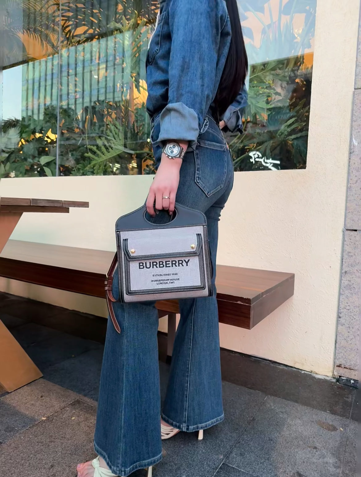 BURBERRY Mini Pocket 2-Way Handbag 【Unused, Reference Price 215,600】