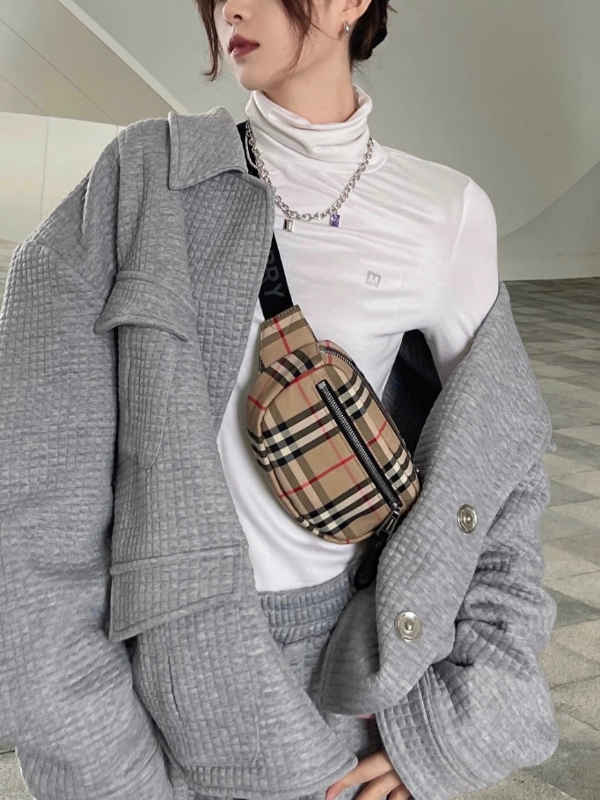 BURBERRY Check waist bag bum bag