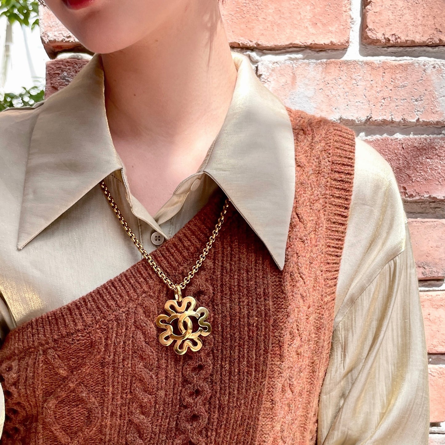 CHANEL 可可玛四叶草项链 95P