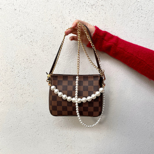 LOUIS VUITTON 2003 Damier Toiletry Makeup Handbag N51982 Brown