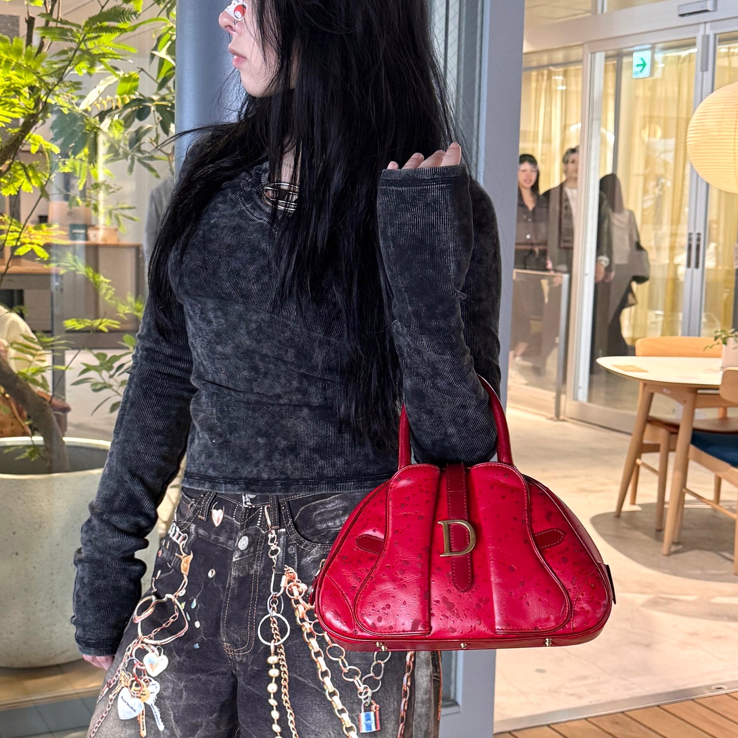 RARE☆☆☆☆CHRISTIAN DIOR Saddle Mini Hand Bag Red/Gold