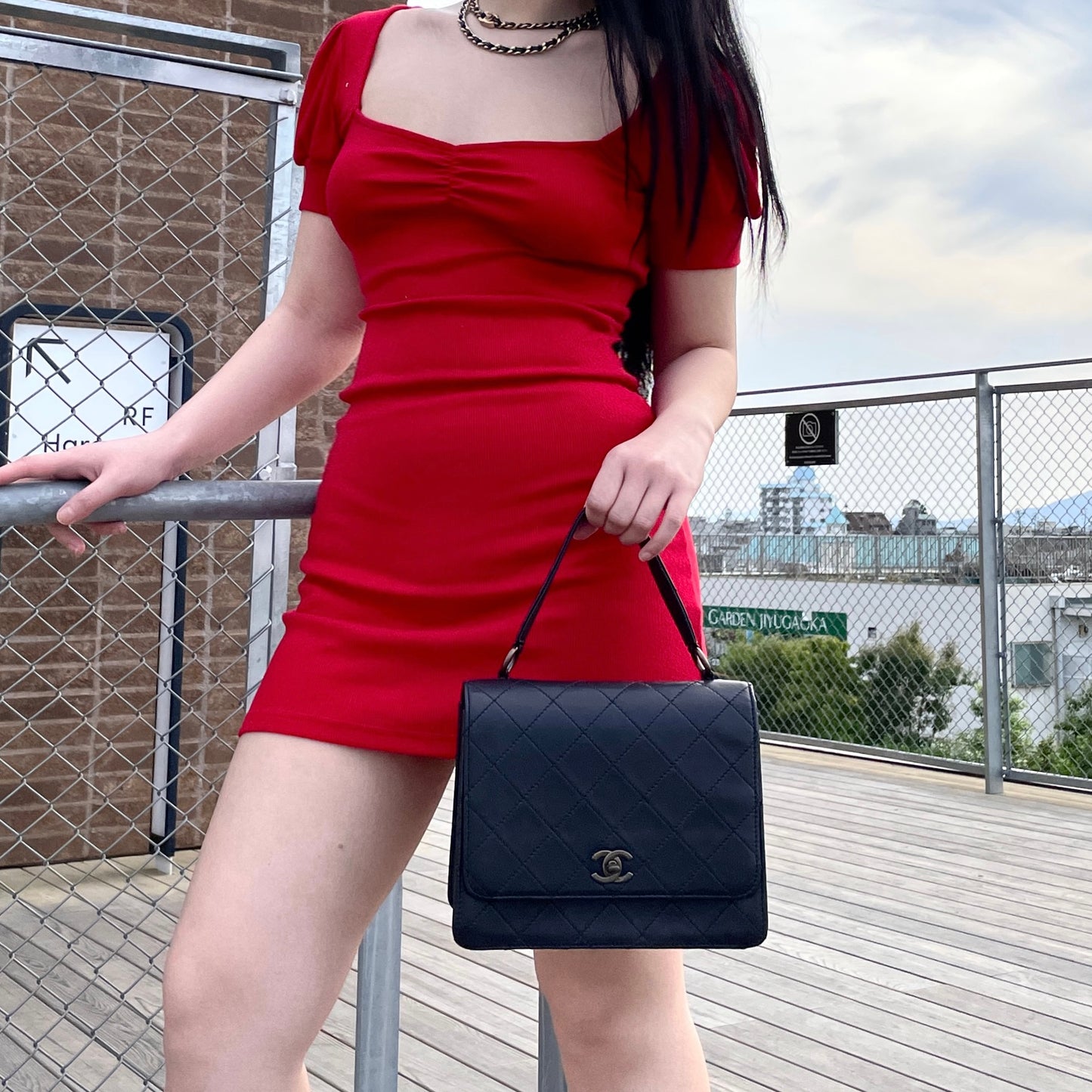 CHANEL Matelasse Kelly-style Turnlock Handbag