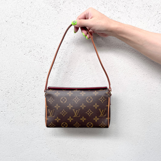 LOUIS VUITTON 2003 Monogram Recital M51900 Shoulder Bag Brown