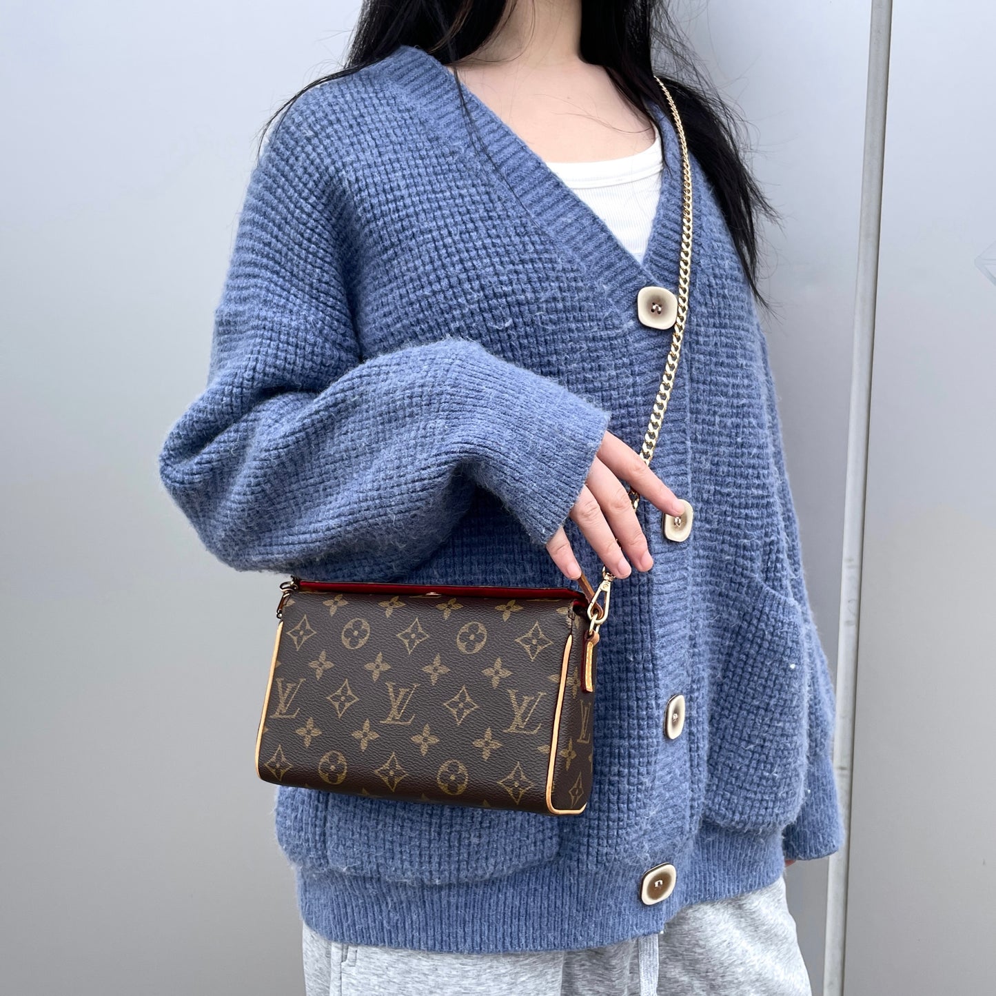 LOUIS VUITTON 2003 Monogram Recital M51900 Shoulder Bag Brown