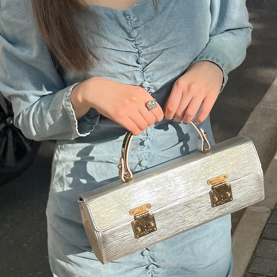 RARE☆☆☆LOUIS VUITTON Epi Galaxia Silver M92183/2001SS