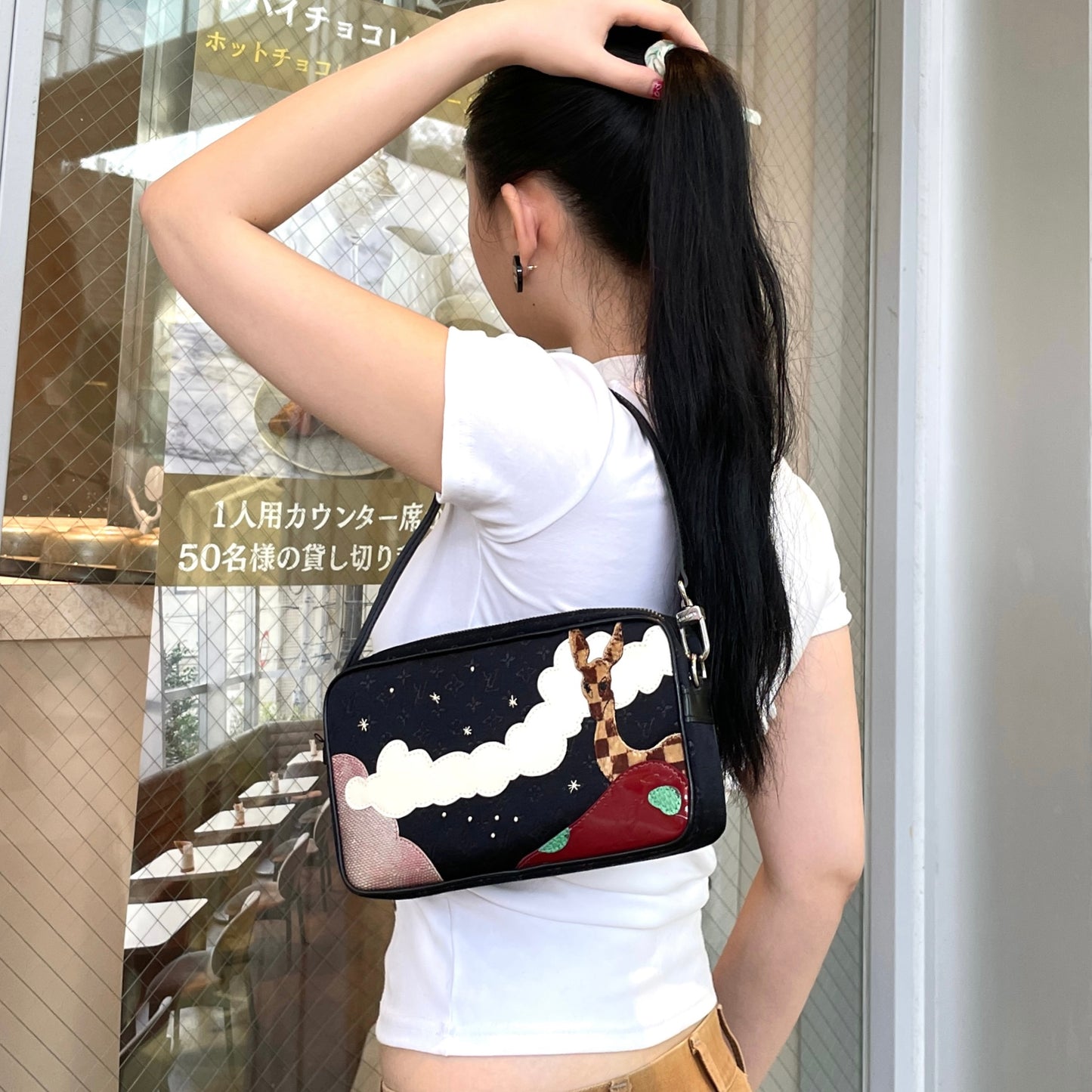 RARE☆☆☆LOUIS VUITTON Monogram Satin Pochette Conte de Fées & Animal Shoulder Bag M92275