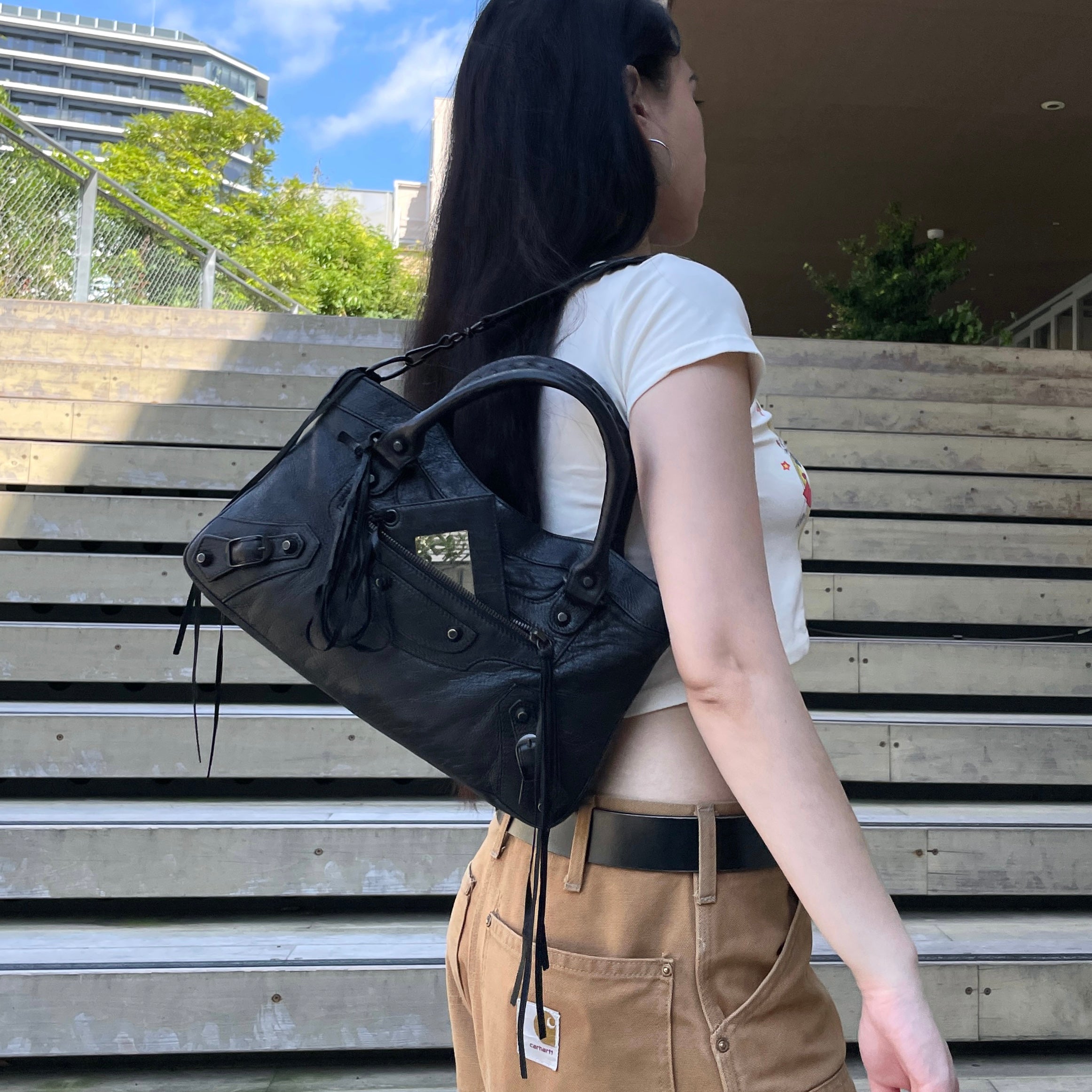 RAREBALENCIAGA City Bag First Leather Top Handle Shoulder Bag