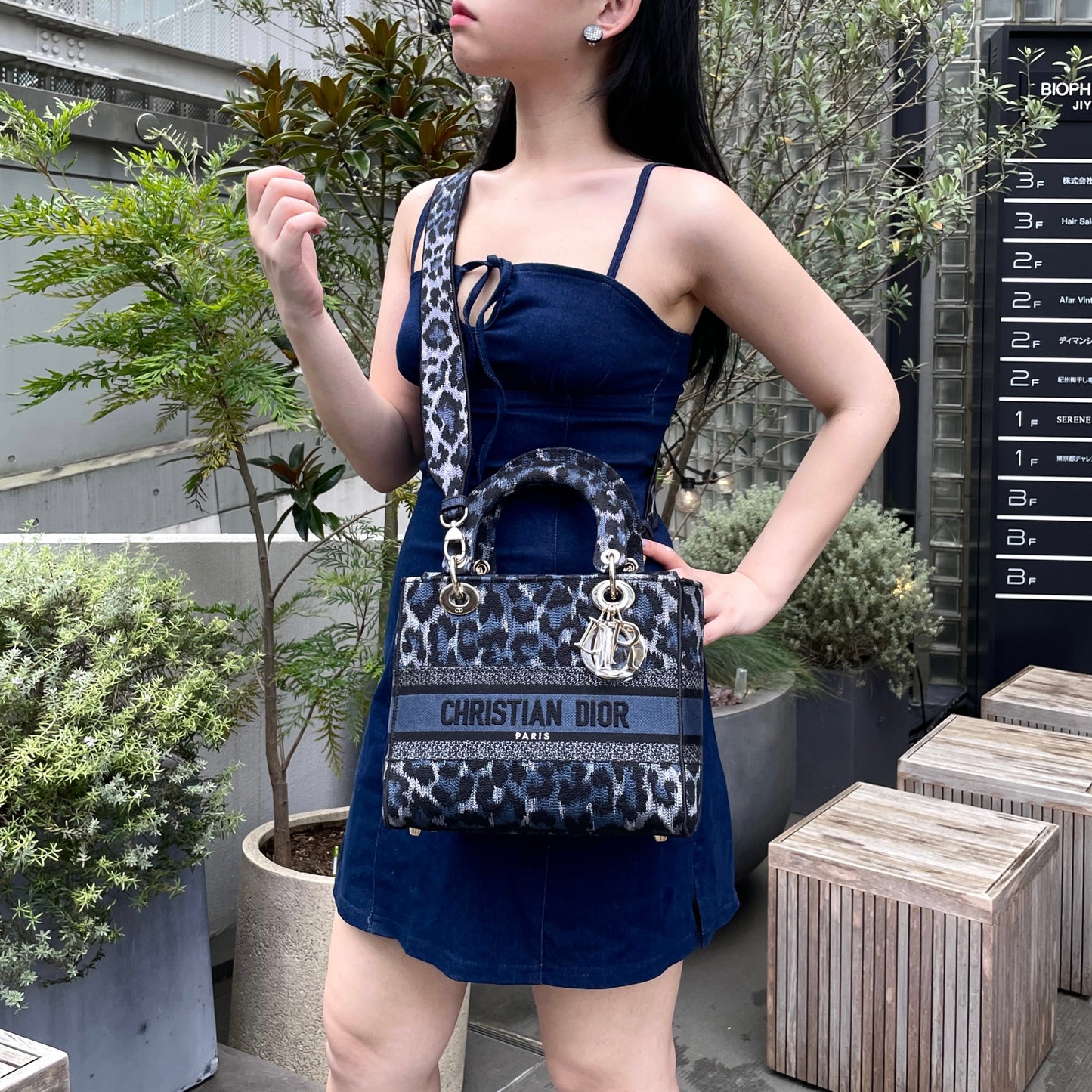 CHRISTIAN DIOR Lady D-Lite Bag MM/Strap included/Regular price: 765,000JPY