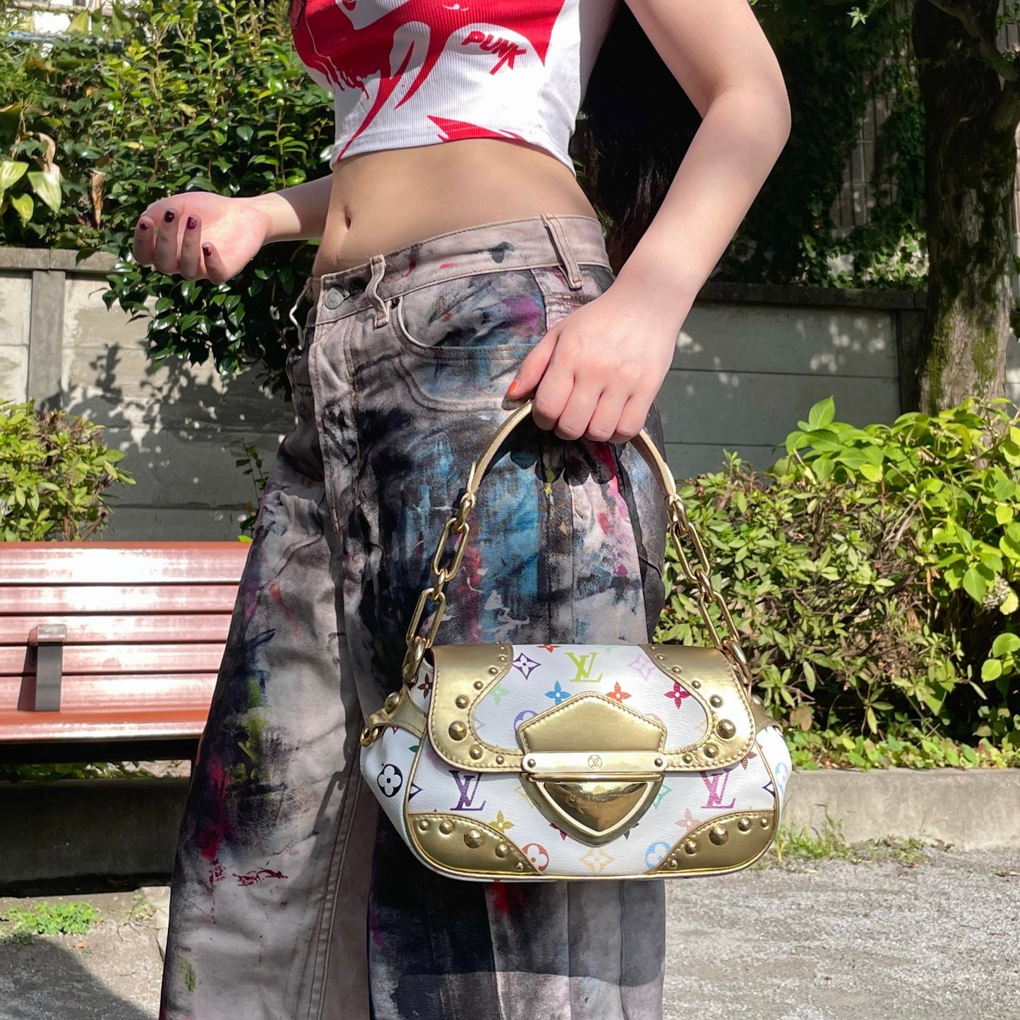 RARE☆☆☆☆LOUIS VUITTON 2008 Monogram Multicolor White Marilyn M40206 Shoulder Bag