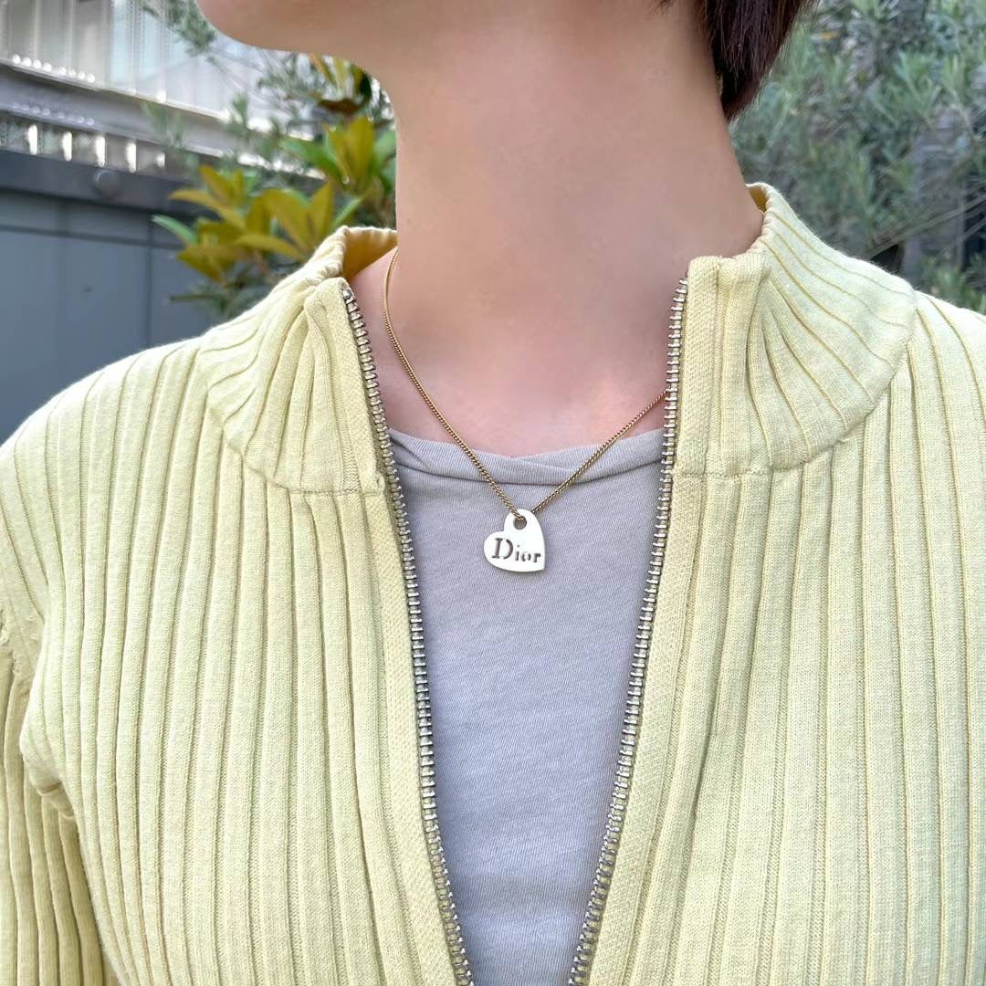 CHRISTIAN DIOR logo necklace