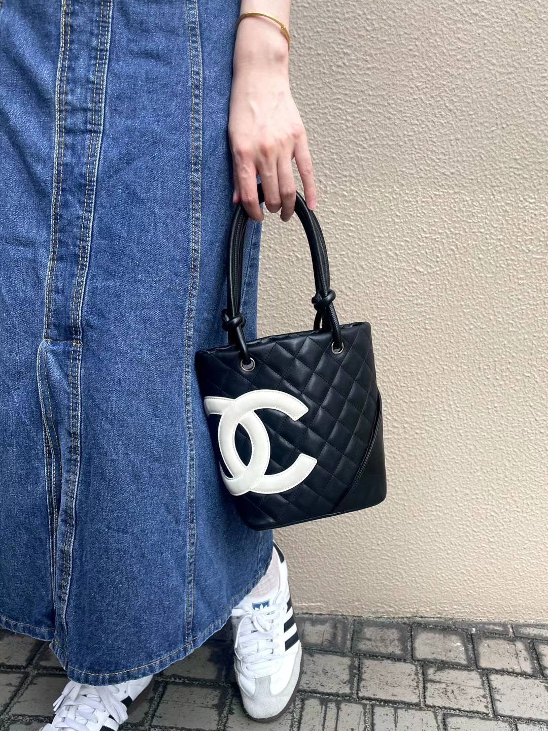 RARE☆☆☆AUTH Pre-owned CHANEL Cambon Line Python Coco Mark Shoulder Bag