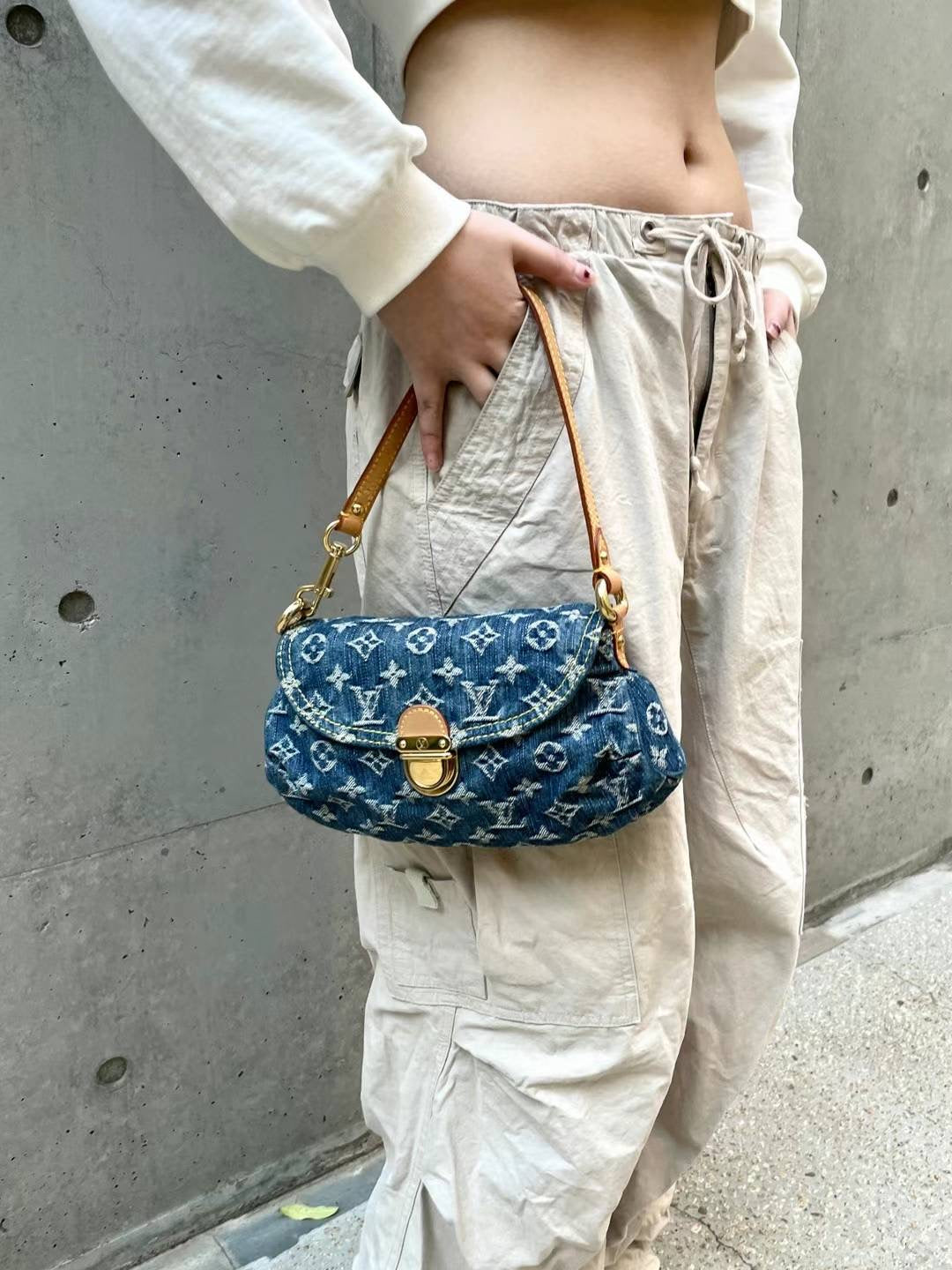 LOUIS VUITTON ﾓﾉｸﾞﾗﾑ･ﾃﾞﾆﾑ ﾐﾆﾌﾟﾘｰﾃｨ ｼｮﾙﾀﾞｰﾊﾞｯｸﾞ