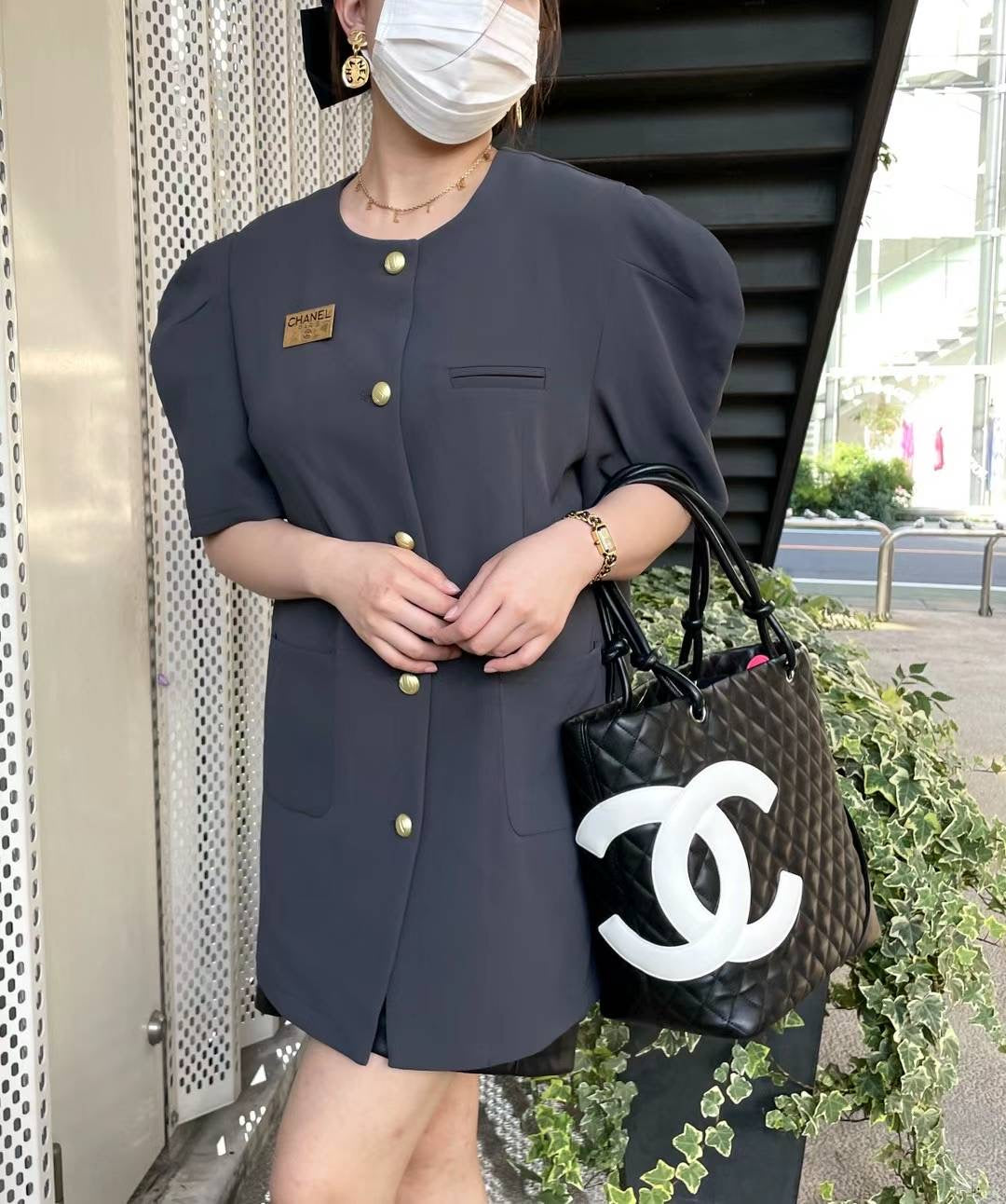 AUTH 二手 CHANEL Cambon line 手提包 MM