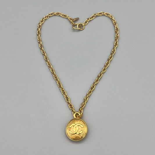 CHANEL Coco Mark Pendant Necklace GP