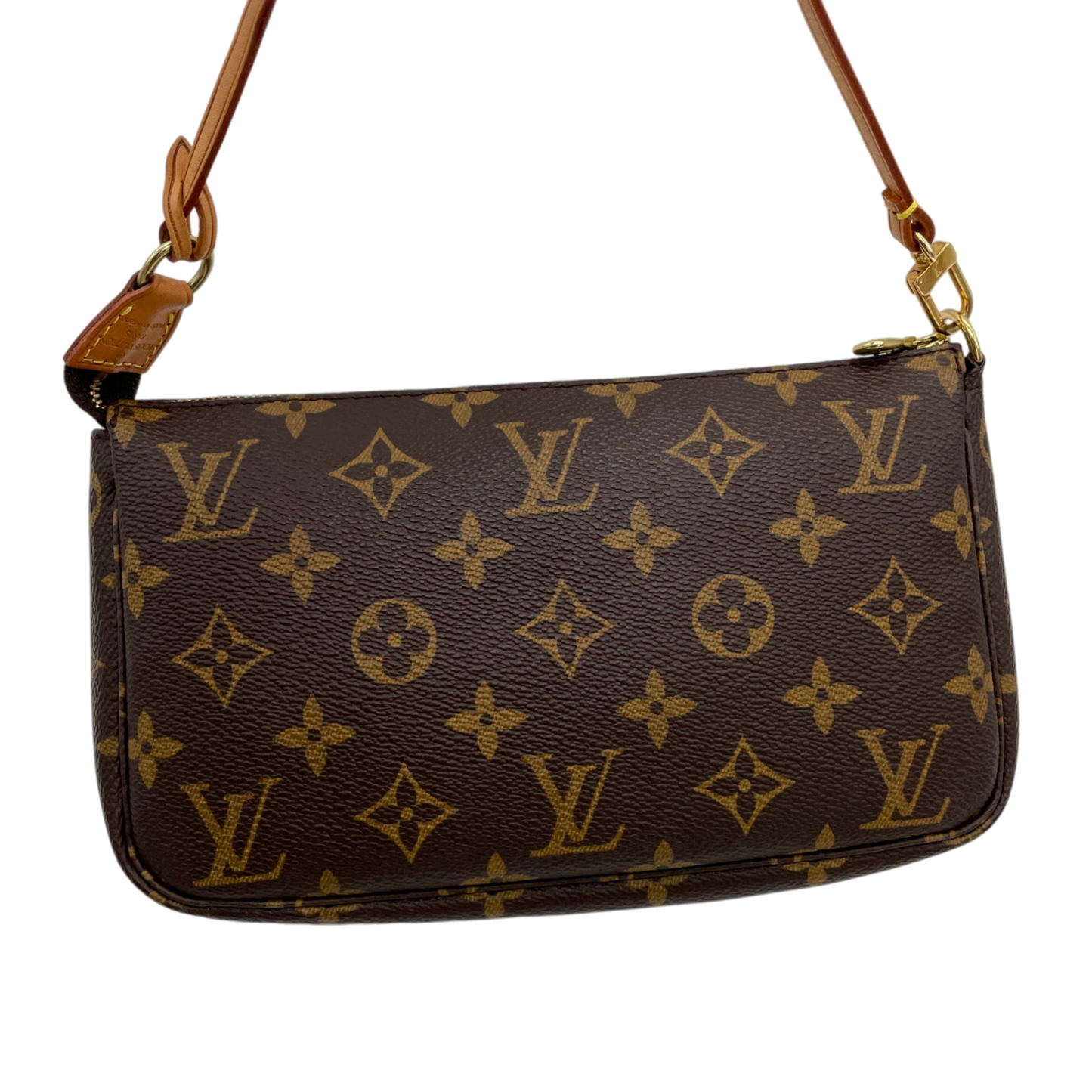 LOUIS VUITTON 2000 Pochette Monogram PVC & Leather Mahjong Bag M51980 Brown/Gold