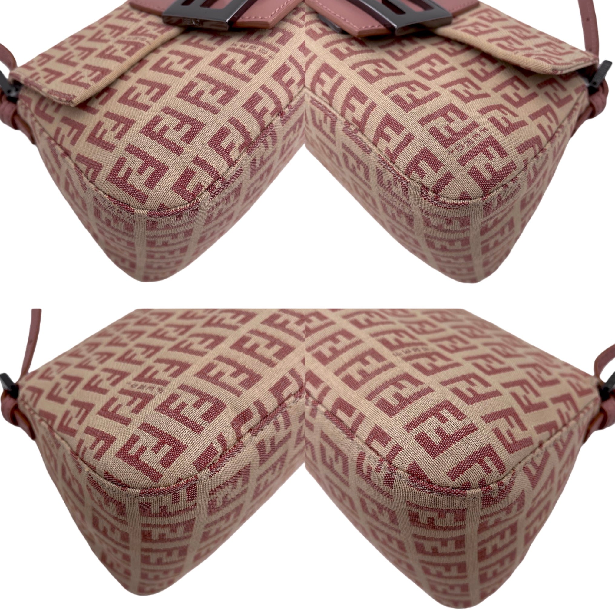 RAREFENDI Zucchino Mini Mamma Baguette Shoulder Bag Pink & Beige