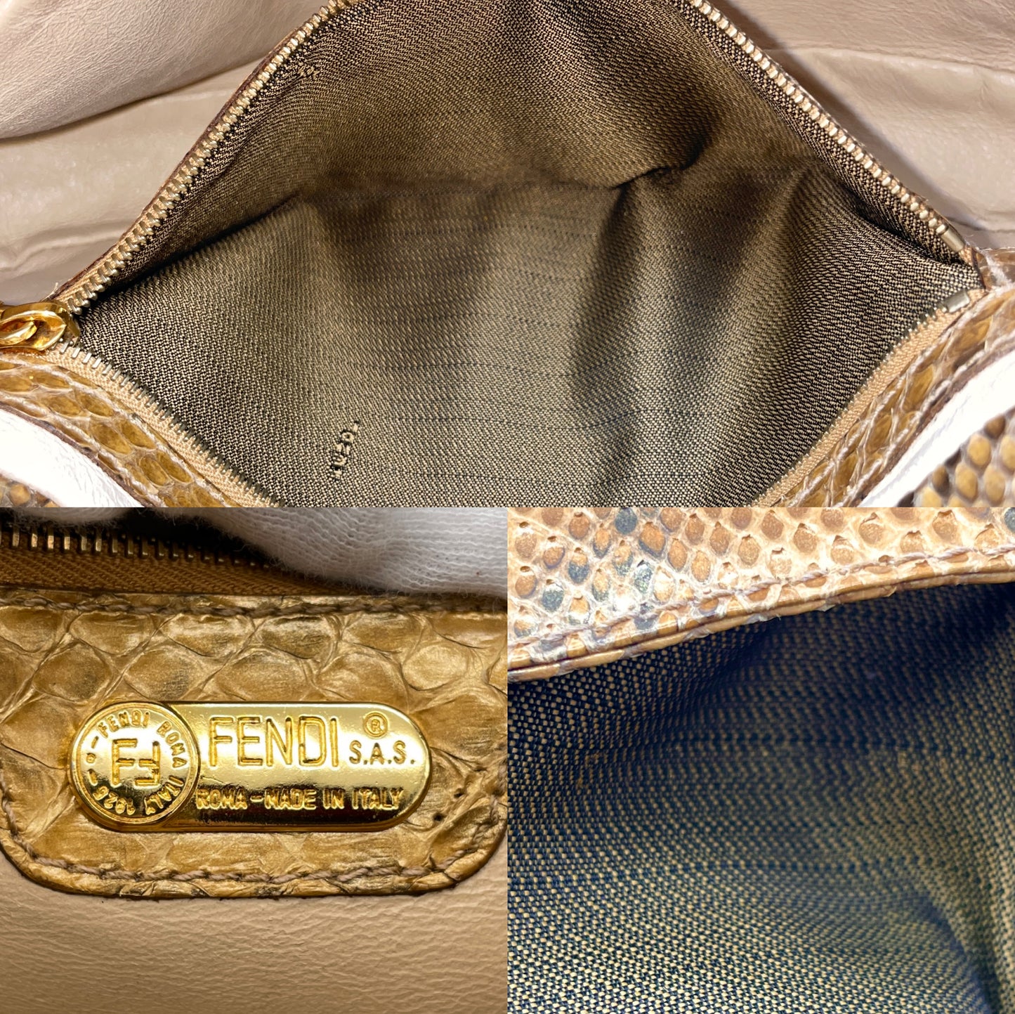 RARE☆☆☆FENDI Python motif Mamma bucket shoulder bag