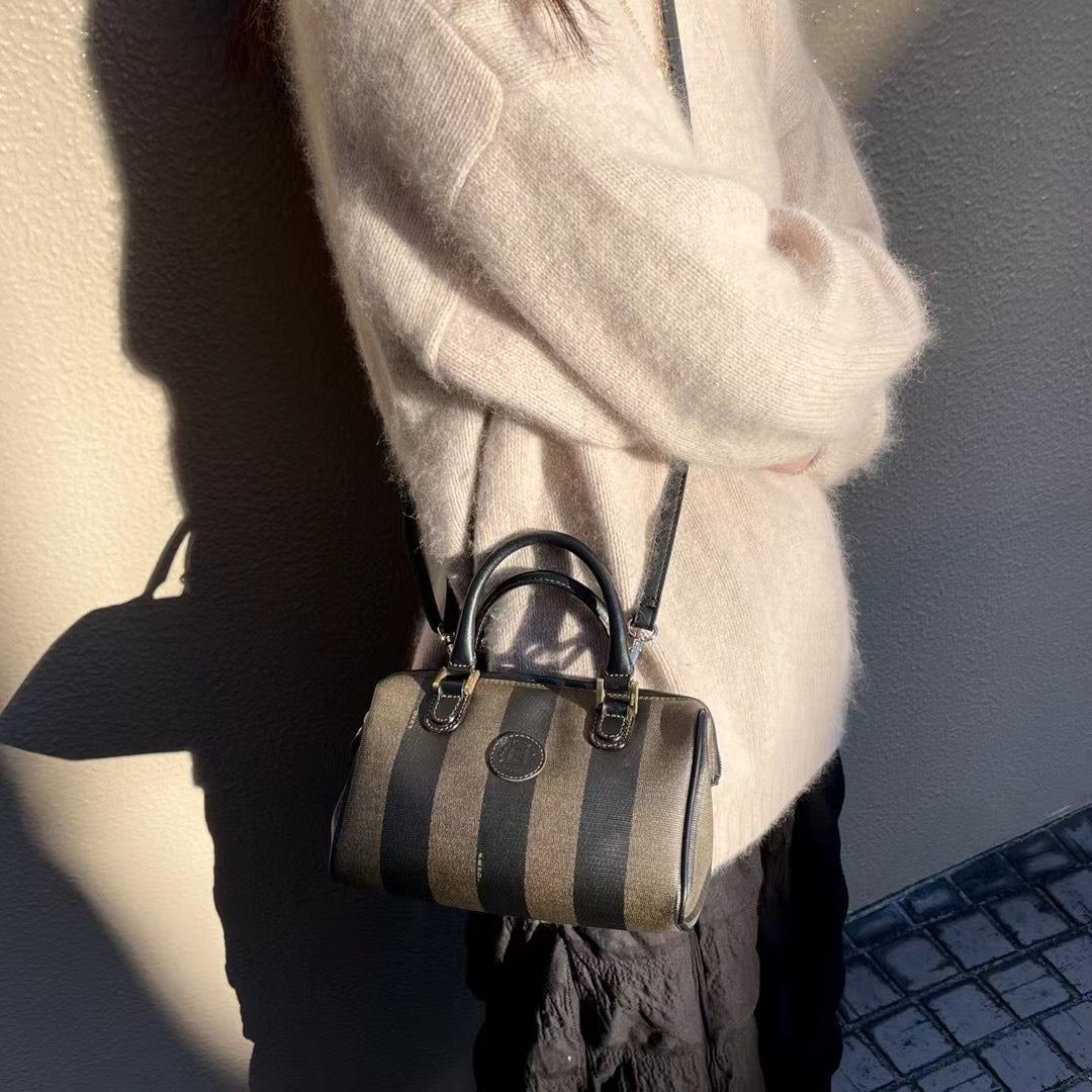 FENDI Pecan Mini Boston Bag