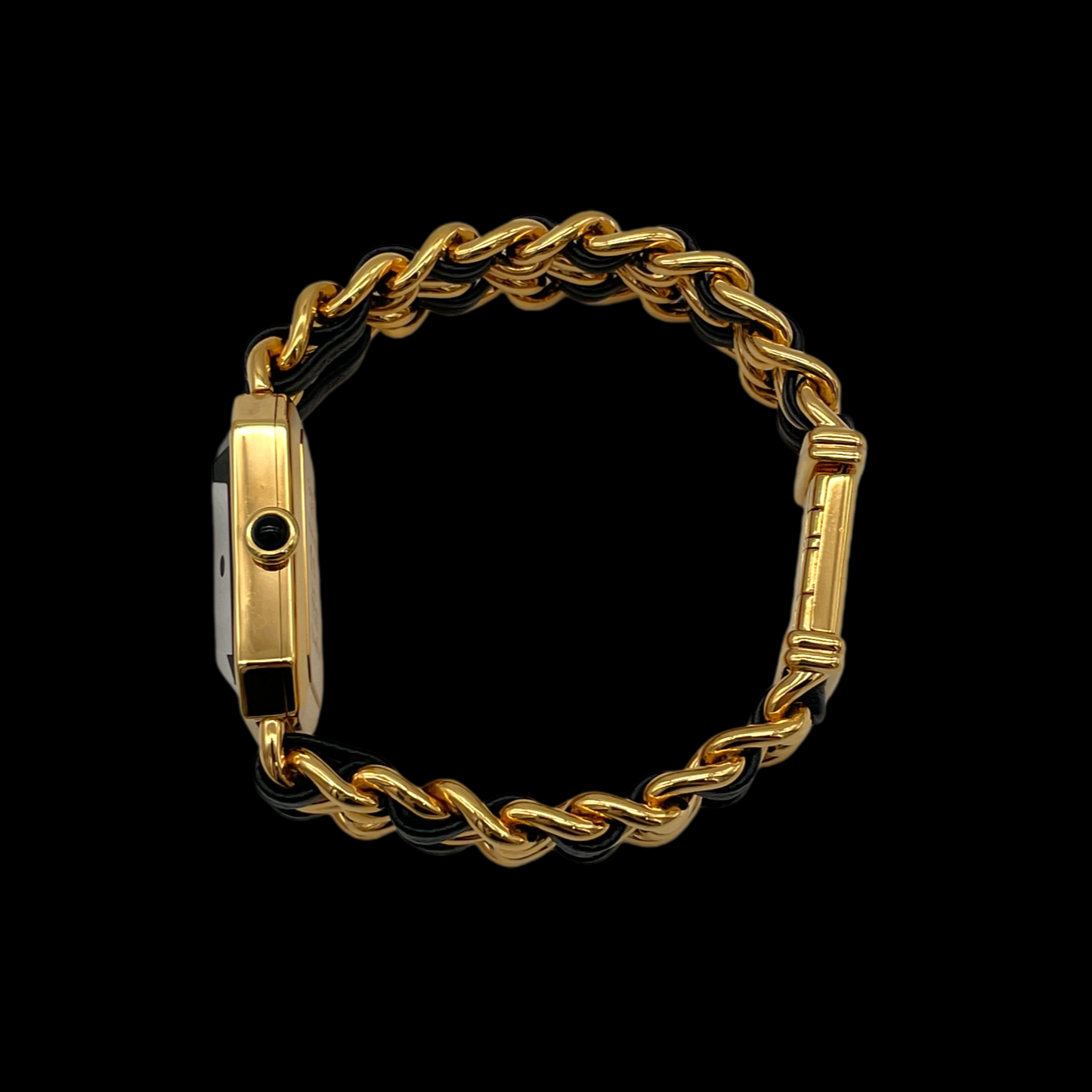 RARE☆☆☆☆CHANEL Matelassé Première Quartz Watch S Size Gold & Black