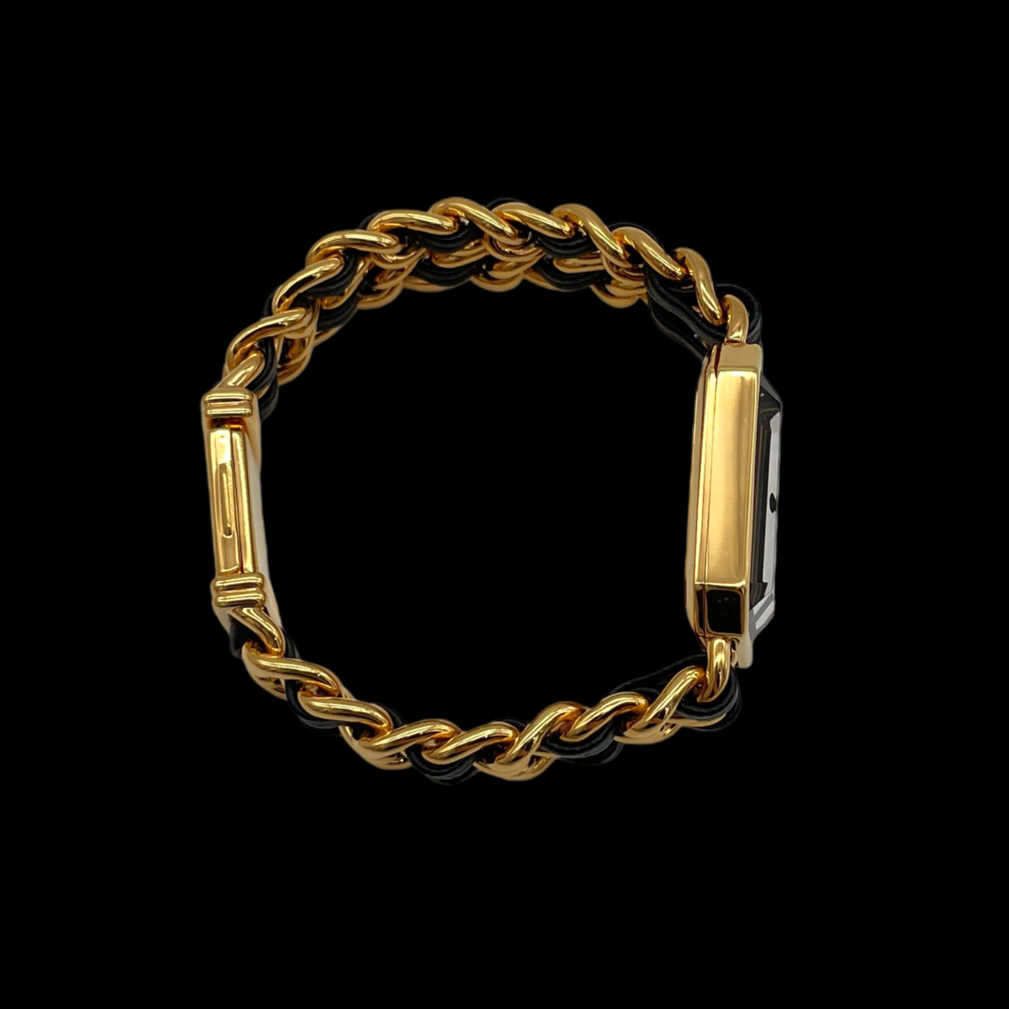 RARE☆☆☆☆CHANEL Matelassé Première Quartz Watch S Size Gold & Black