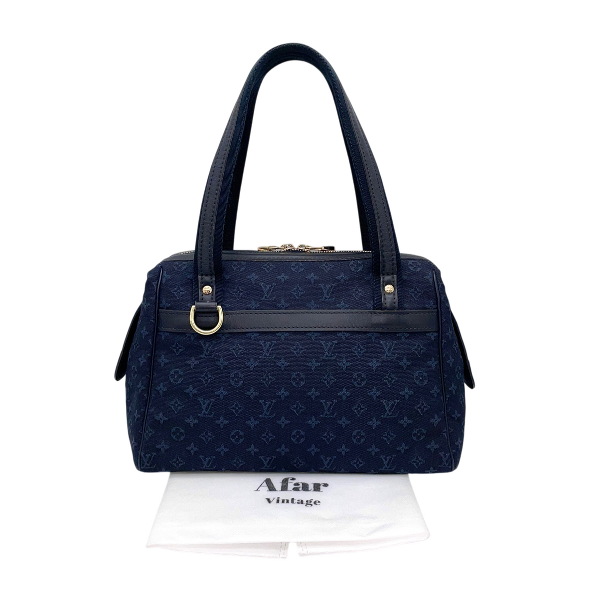 LOUIS VUITTON 2012 Monogram Mini Canvas Josephine Boston Top Handle Bag Small Indigo/Gold