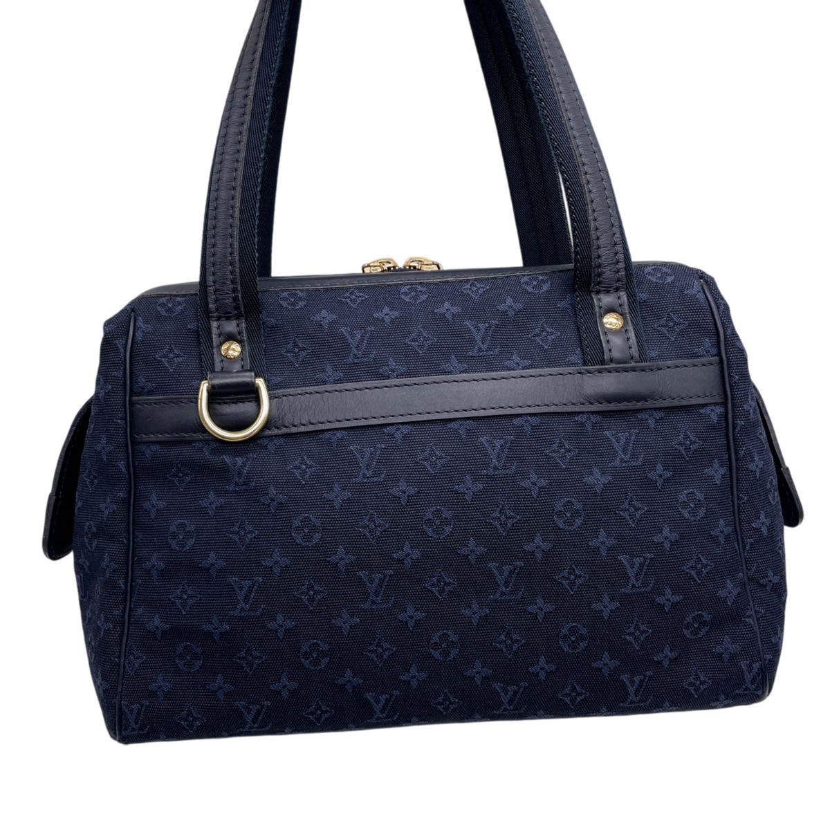 LOUIS VUITTON 2012 Monogram Mini Canvas Josephine Boston Top Handle Bag Small Indigo/Gold
