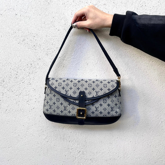 RARE☆☆☆LOUIS VUITTON Monogram Minilan Marjoli M92690 Shoulder Bag Navy & Gray