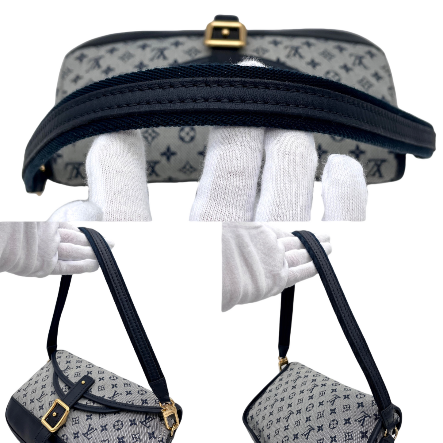 RARE☆☆☆LOUIS VUITTON Monogram Minilan Marjoli M92690 Shoulder Bag Navy & Gray