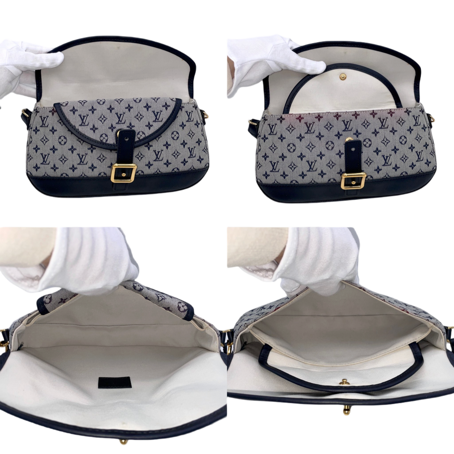 RARE☆☆☆LOUIS VUITTON Monogram Minilan Marjoli M92690 Shoulder Bag Navy & Gray