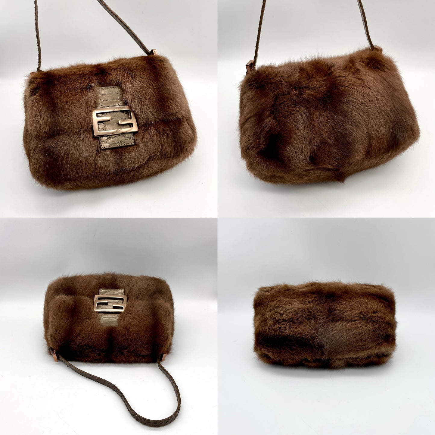 RARE☆☆☆FENDI Squirrel Fur Mini Mamma Bucket Shoulder Bag