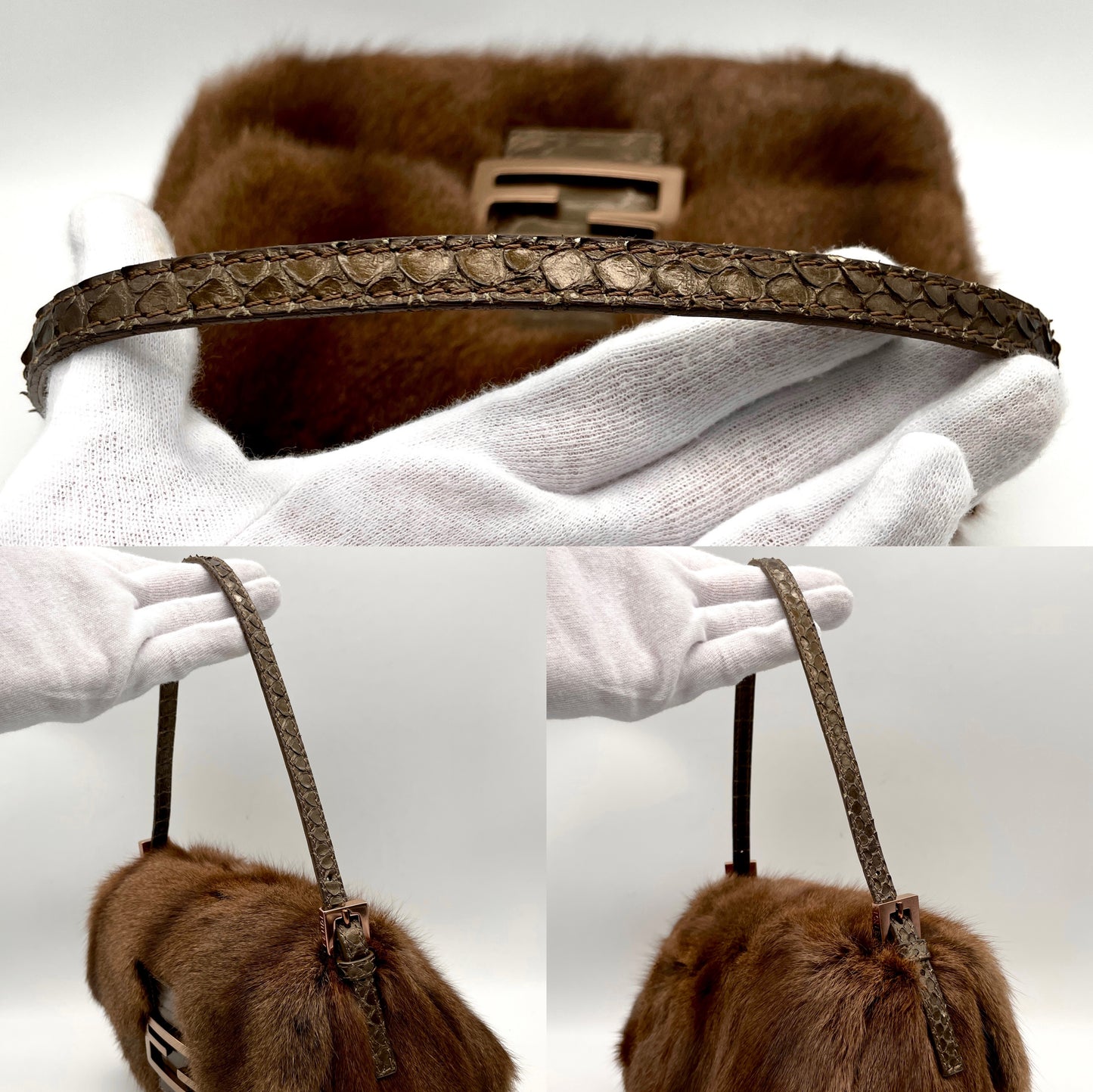 RARE☆☆☆FENDI Squirrel Fur Mini Mamma Bucket Shoulder Bag