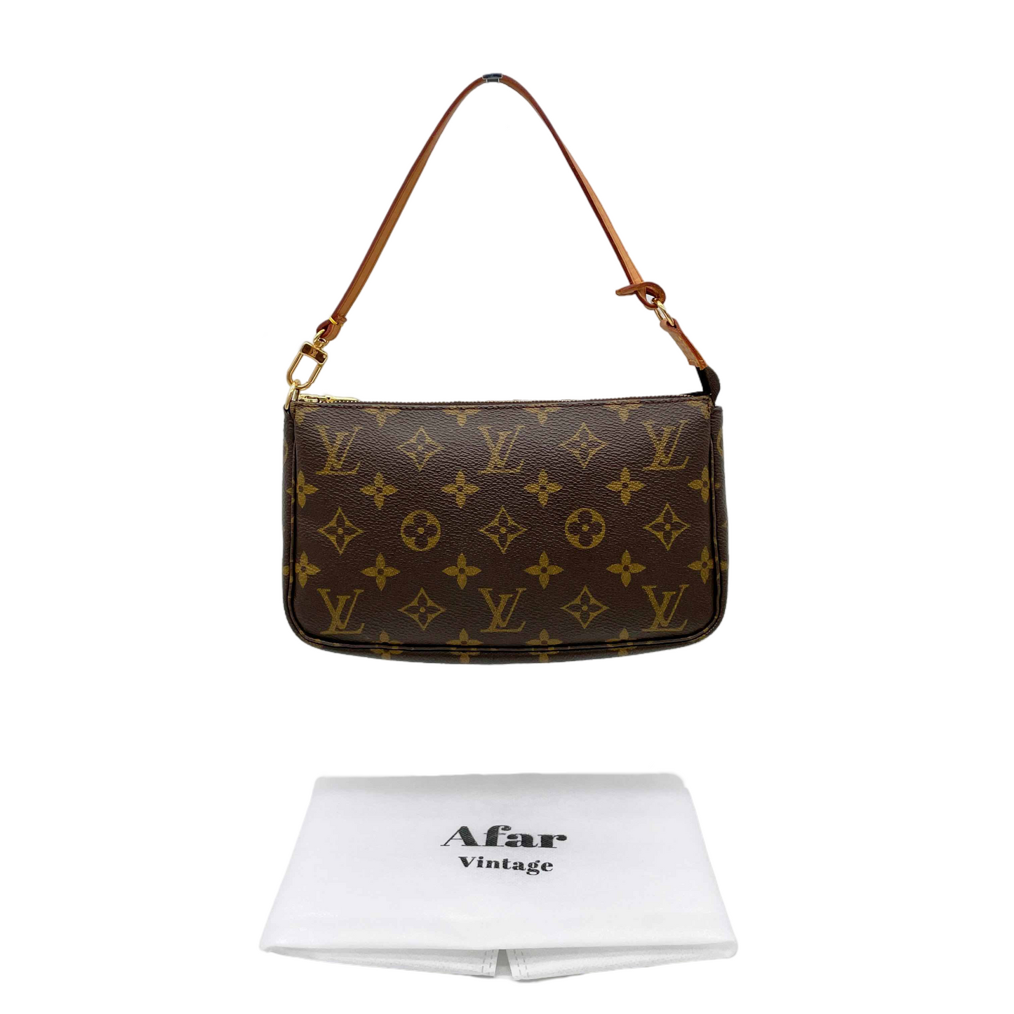PRELOVED LV 2000 Monogram Pochette Accessoires M51980 Hand Bag Brown &amp; Gold