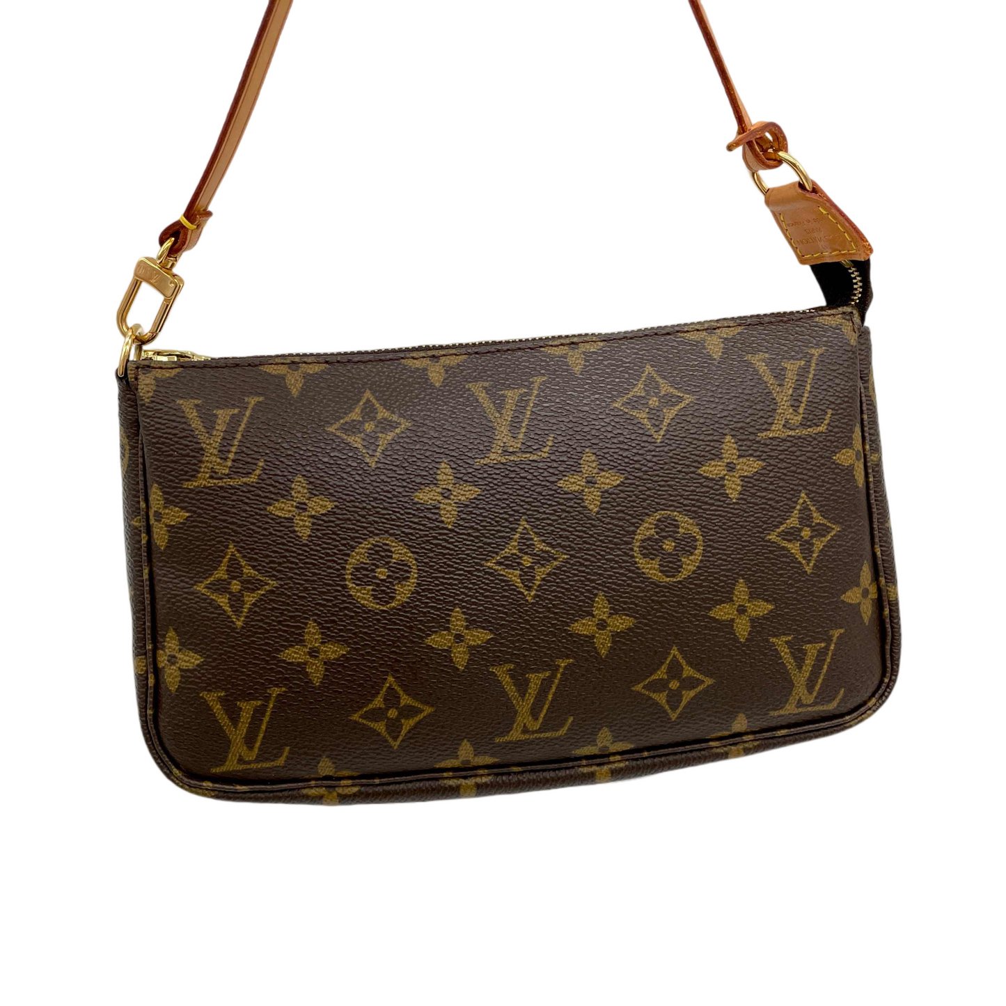 PRELOVED LV 2000 Monogram Pochette Accessoires M51980 Hand Bag Brown &amp; Gold