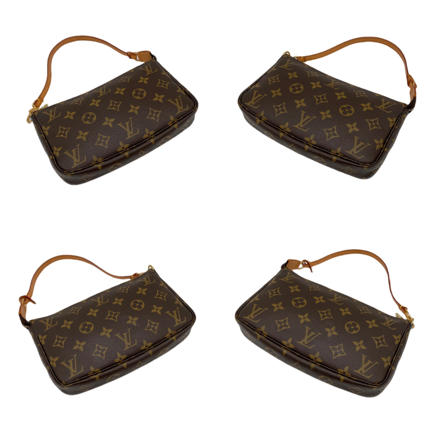 PRELOVED LV 2000 Monogram Pochette Accessoires M51980 Hand Bag Brown &amp; Gold