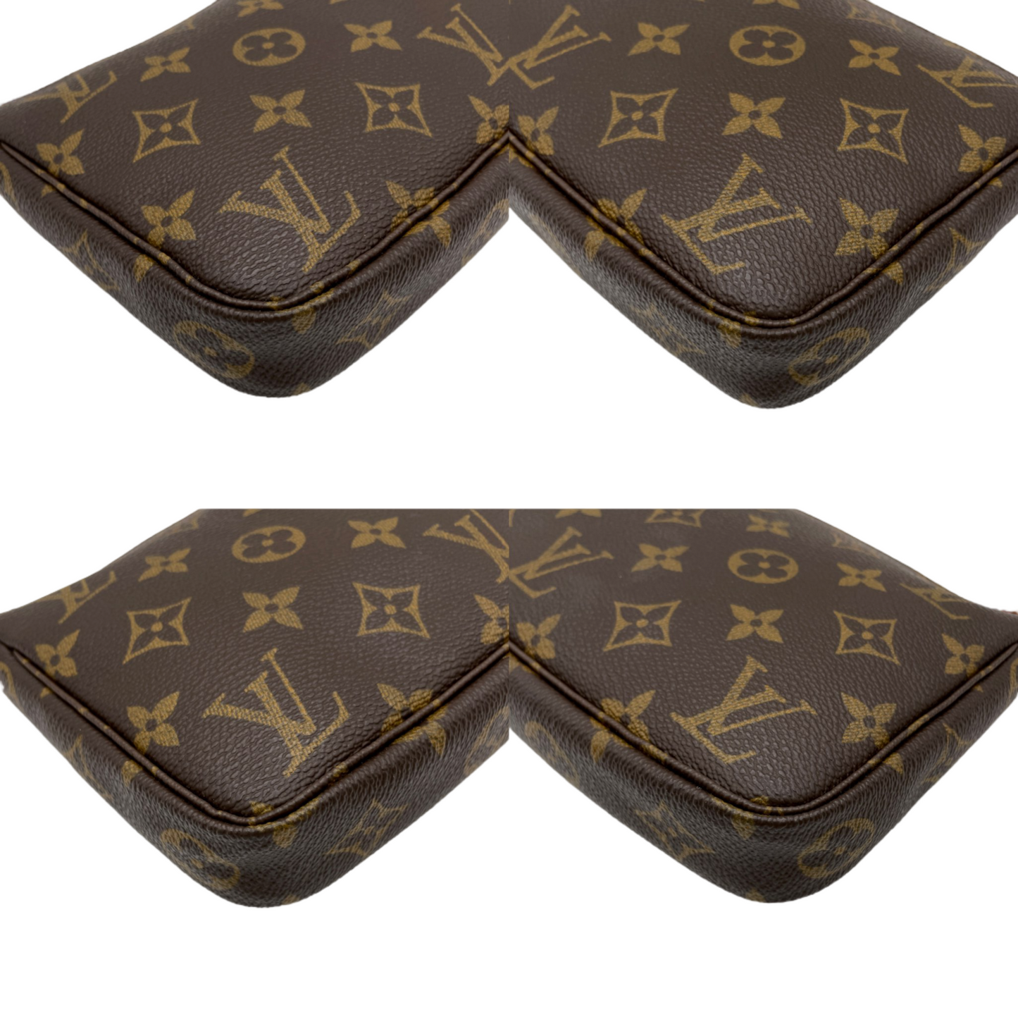 PRELOVED LV 2000 Monogram Pochette Accessoires M51980 Hand Bag Brown &amp; Gold