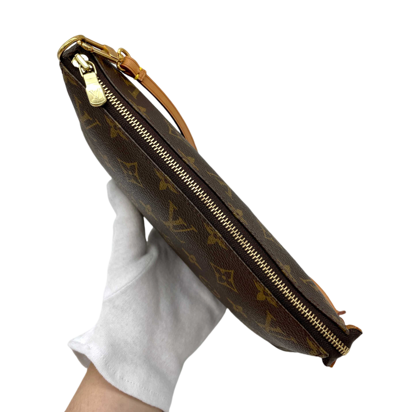 PRELOVED LV 2000 Monogram Pochette Accessoires M51980 Hand Bag Brown &amp; Gold