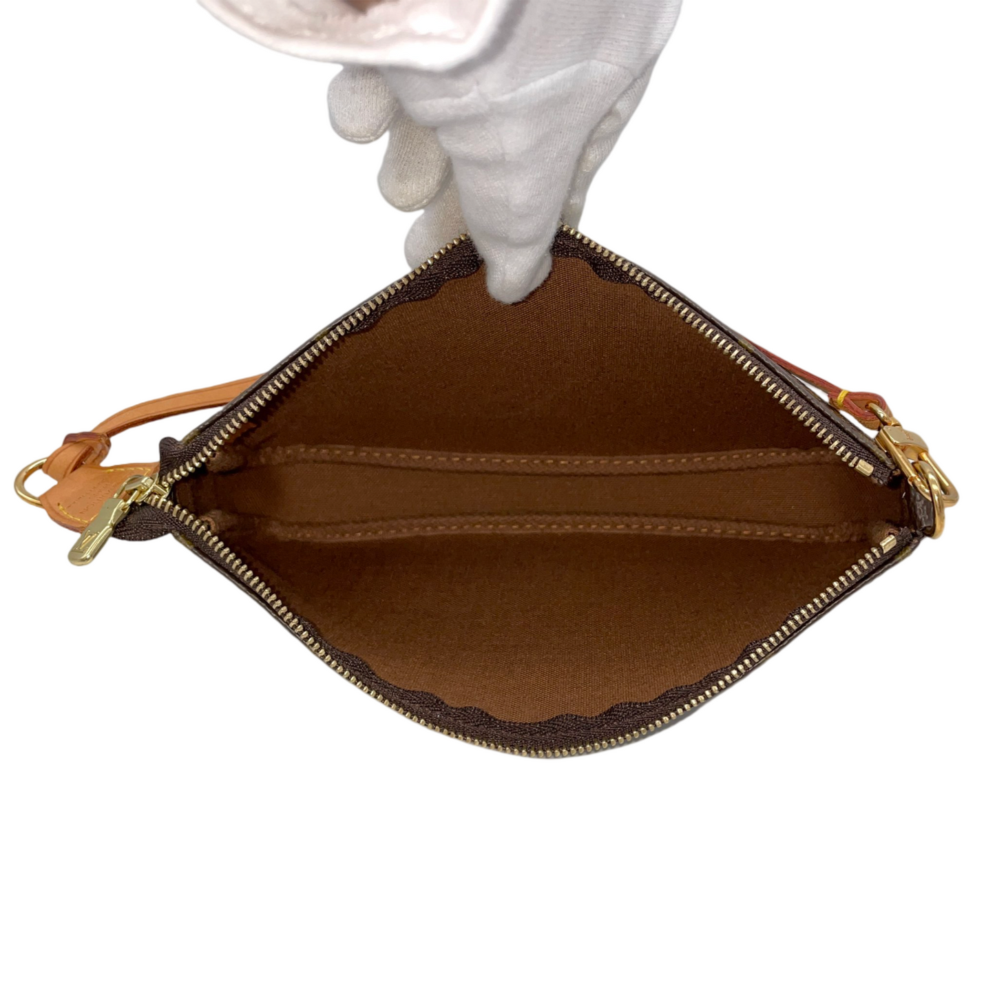 PRELOVED LV 2000 Monogram Pochette Accessoires M51980 Hand Bag Brown &amp; Gold