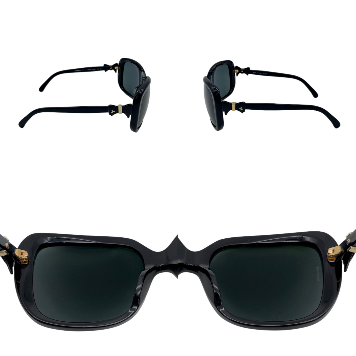 CHANEL 5171-A Bow Detail Square Sunglasses Black & Gold – Afar Vintage CHANEL 5171-A Bow Detail Square Sunglasses Black & Gold – Afar Vintage