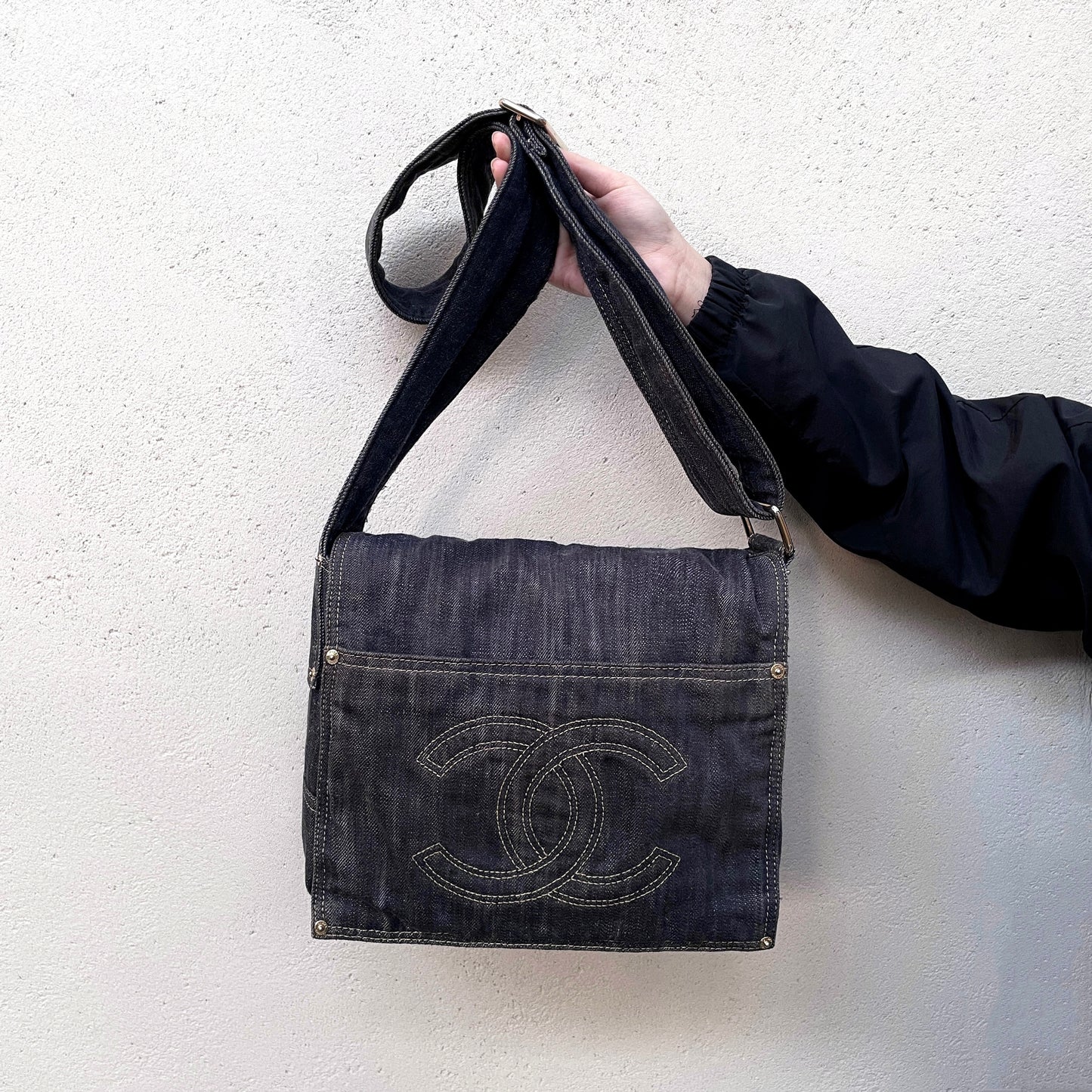 RARE☆☆☆CHANEL denim line messenger shoulder bag