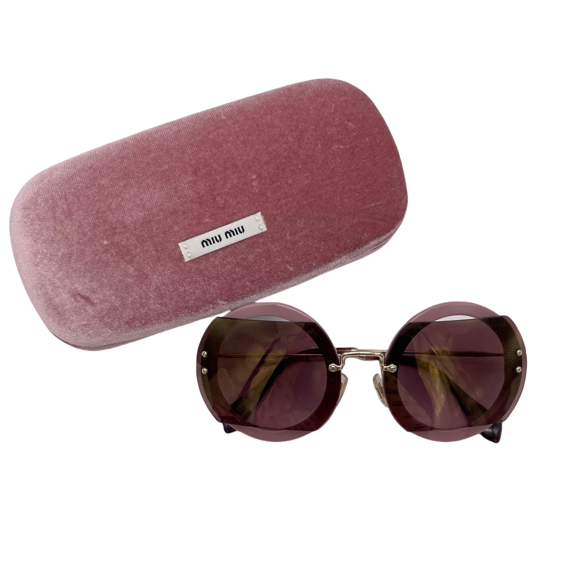 完売品✨MIUMIU サングラス ラウンド型 ビジュー グリッター マーブル