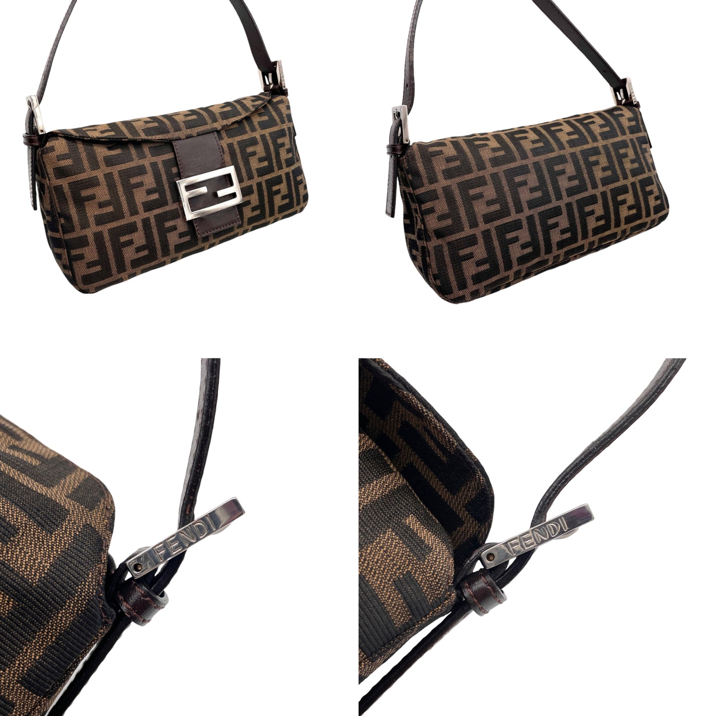 AUTH Pre-owned FENDI Zucca Round Mamma Bucket GM