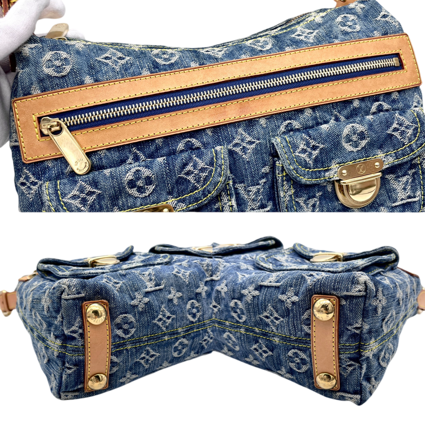 稀有☆☆☆正品 二手 LOUIS VUITTON Monogram 牛仔布 Neospidy M95019