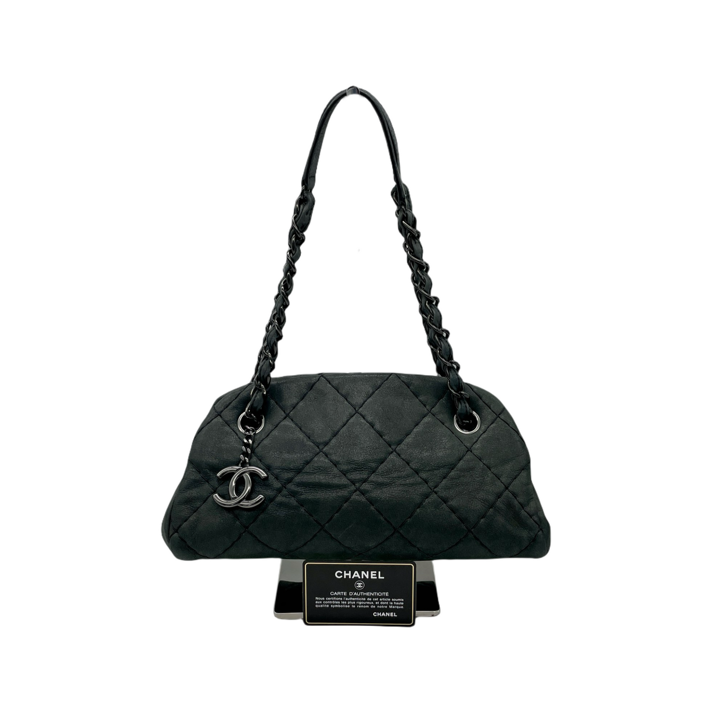 CHANEL Matelasse CC Charm 2Way Chain Shoulder Bag