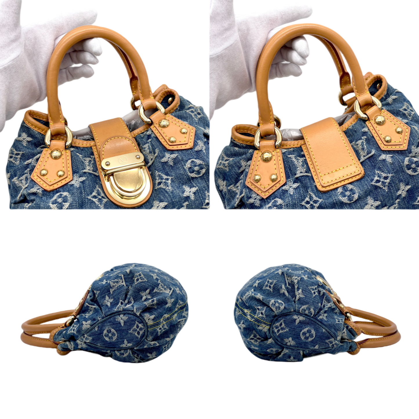 RARE☆☆☆ LOUIS VUITTON Monogram Denim Pretty Handbag M95020