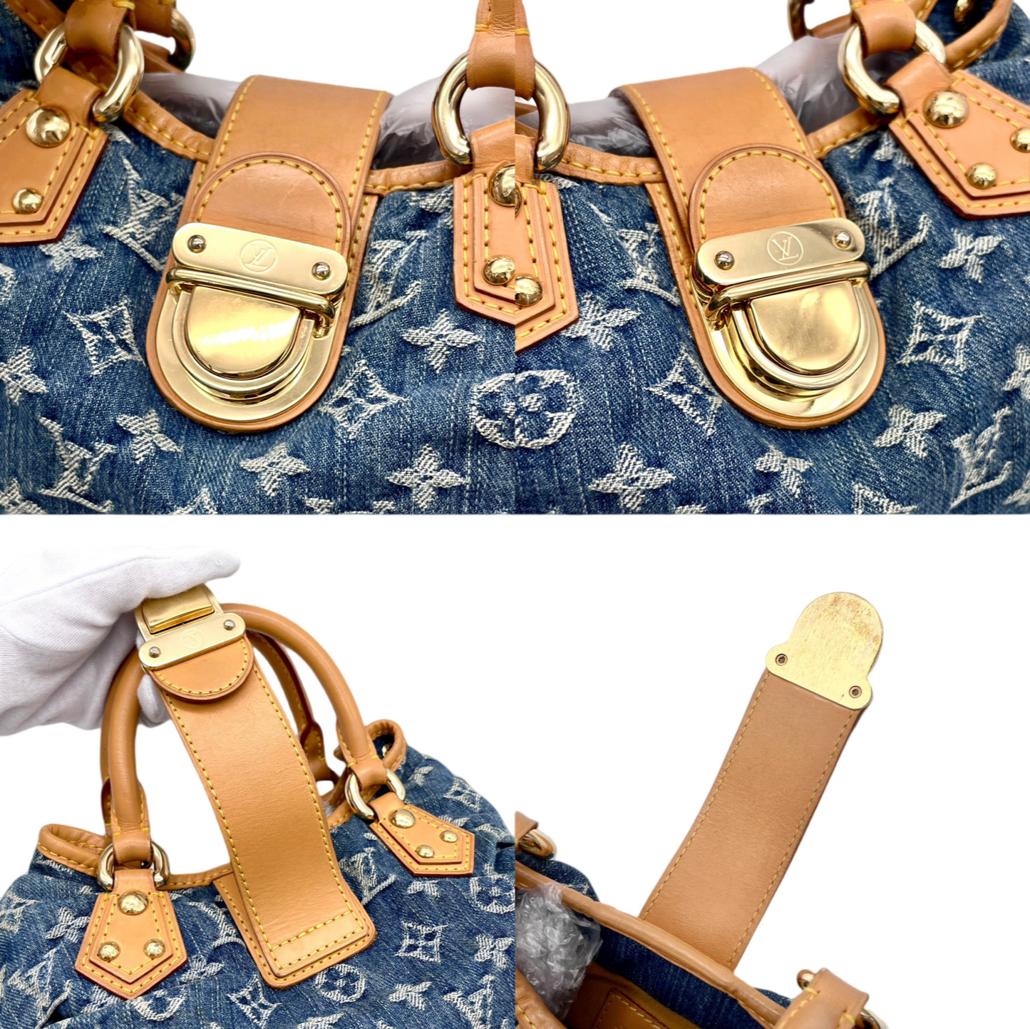 RARE☆☆☆ LOUIS VUITTON Monogram Denim Pretty Handbag M95020