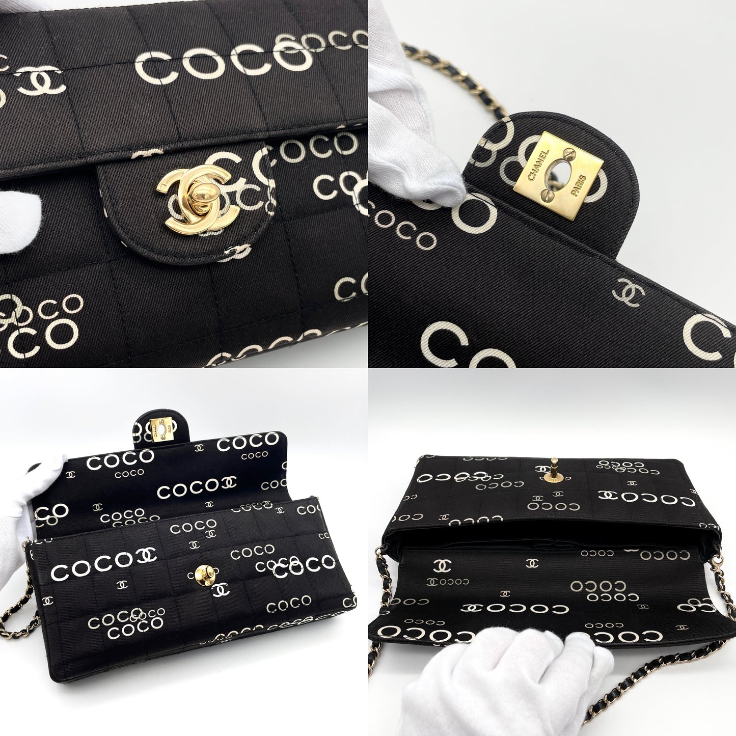 CHANEL COCO 石墨巧克力条链条单肩包