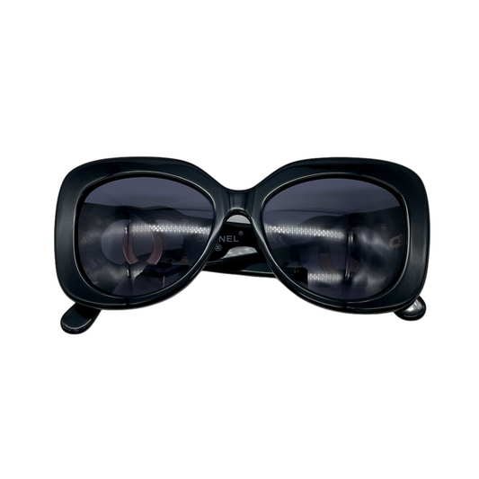 CHANEL Jumbo CC LOGOS Sunglasses Black &amp; Gold